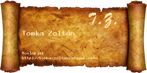Tomka Zoltán névjegykártya